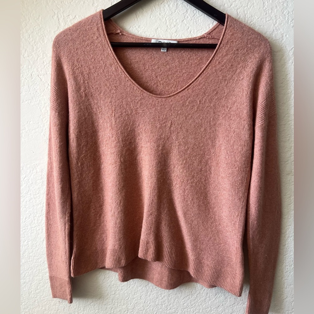 Soft Scoop Neck Women's Sweater in Dusty Rose